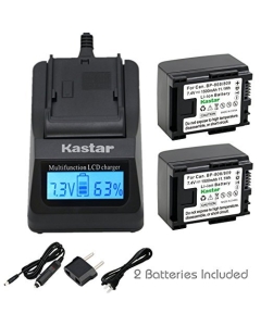 Kastar Ultra Fast Charger(3X faster) Kit and Battery (2-Pack) for Canon BP-809, BP-819, BP-827 Work with Canon FS10, FS11, FS100, FS21, FS22, FS200, FS31, FS300, VIXIA HF10, HF11, HF100, HF20, HF200, HF S10, S100, S20, S21, S200, HG20, HG21, HG30, G10, M3