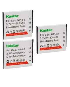 Kastar 3-Pack Battery CNP-60 Replacement for Casio Exilim Zoom EX-Z80BK, Exilim Zoom EX-Z80GN, Exilim Zoom EX-Z80PK, Exilim Zoom EX-Z80SR, Exilim Zoom EX-Z80VP Camera