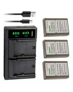 Kastar 3-Pack Fully Decoded Battery and LTD2 USB Charger Replacement for Olympus BLN-1 BLN1 Battery, BCN-1 Charger, M-D E-M1, OM-D E-M5, OM-D E-M5 Mark II, OM-D E-M5 Mark III, Pen E-P5, Pen-F Camera