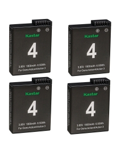 Kastar 4-Pack Battery 3.85V 1800mAh 6.93Wh Replacement for DJI Osmo Action 3/4/5 Pro Battery, DJI Osmo Action 3 Sport Camera, DJI Osmo Action 4 Sport Camera, DJI Osmo Action 5 Pro Sport Camera