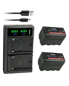Kastar 2-Pack Battery NP-F780Exp and LTD2 USB Charger Compatible with Kinefinity KineKIT Edge Camera Cage, Desview R5, 5.5 inch Touchscreen On-Camera Field Monitor, HDR/3D-Luts/Dual-use Battery System