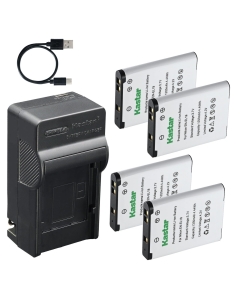 Kastar 4-Pack Battery and AC & USB-C Charger, Compatible with Nikon EN-EL19 Sony NP-BJ1 and Nikon Coolpix A100 A300 S32 S33 S3700 S5200 S5300 S6500 S7000 W100 W150 and Sony DSC-RX0 Digital Cameras