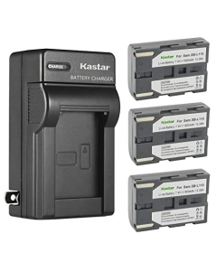 Kastar 3-Pack SB-L110 Battery and AC Wall Charger Replacement for Samsung VP-D6050i, VP-D63, VP-D65, VP-D69, VP-D70, VP-D73 VP-D73i, VP-D75 VP-D75i, VP-D76, VP-D77 VP-D77i, VP-D7L, VP-D80, SBL110