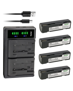Kastar 4-Pack Battery and LTD2 USB Charger Compatible with Fujifilm Finepix MX-600Z, MX600Z, Finepix MX-700, MX700 Camera, JVC GC-QX3HD, GC-QX5HD, GC-S5, GC-S5E Camera, PDR-M3 Camera