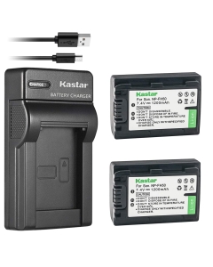 Kastar Battery (X2) & Slim USB Charger for Sony NP-FH50 NP-FH40 NP-FH30 NP-FP50 NP-FP51 and Sony A230 A290 A390 DSC-HX1 HX100 HX100V HX200 HX200V HDR-TG1E TG3 TG5 TG7 Camera