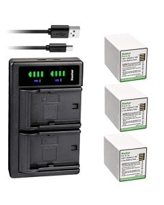 Kastar 3-Pack Battery and LTD2 USB Charger Compatible with Arlo Pro 4 XL Spotlight 3 Camera, VMS4352P VMS4352P-1CCNAS VMS4352P-5CCNAS VMS4352P-6CCNAS VMS4352P-7CCNAS VMS4352P-8CCNAS Security Cameras