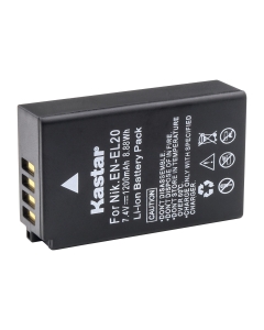 Kastar Camera Battery for Nikon EN-EL20 EN-EL20A and Nikon Coolpix A, Nikon 1 AW1, Nikon 1 J1, Nikon 1 J2, Nikon 1 J3, Nikon 1 S1, Nikon 1 V3, Nikon DL24-500, Blackmagic Pocket Cinema Camera