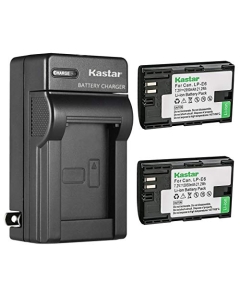 Kastar 2-Pack LP-E6 Battery and AC Wall Charger Replacement for Canon LP-E6NH Battery, Canon EOS R7 Mirrorless Camera