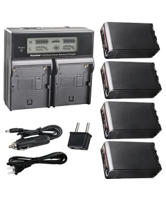 Kastar 4-Pack BP-U90 Battery and CH04 Dual Fast Charger Compatible with Sony BP-U30 BP-U60 BP-U60T BP-U66 BP-U65 BP-U68 BP-U70 BP-U90 BP-U95 BP-U96 BP-U98 BP-U100 Battery, BC-U1 BC-U2 BC-CU1 Charger