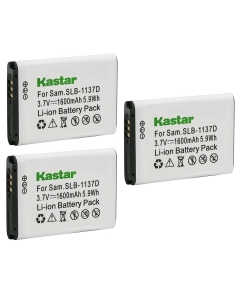 Kastar Battery 3-Pack Replacement for Samsung SLB-1137D Battery, Samsung i80, i85, i100, NV11, NV24HD, NV30, NV40, NV100HD, NV103, NV106 HD, Digimax L74 Wide, TL34HD Cameras