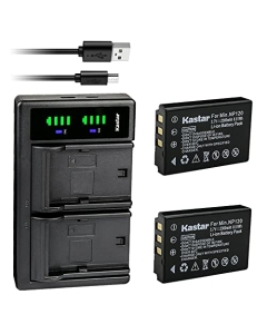Kastar 2-Pack Battery and LTD2 USB Charger Compatible with Minolta NP-120 Battery, Minolta MN35Z 20MP 35X Bridge Digital Camera
