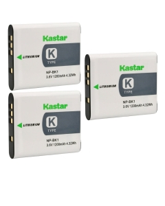 Kastar 3-Pack Battery Replacement for Sony Webbie MHS-PM1, Bloggie MHS-CM5, Bloggie MHS-PM5, Cyber-Shot DSC-S750, Cyber-Shot DSC-S780, Cyber-Shot DSC-S950, Cyber-Shot DSC-S980 Camera