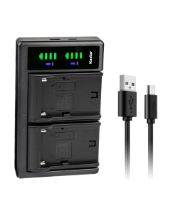 Kastar NP-F550 / NP-F570 LTD2 USB Battery Charger Compatible with SmallHD 503 UltraBright, 702 Touch 7" On-Camera, 703 UltraBright, Indie 7 On-Camera, Cine 7 Touchscreen On-Camera Monitor