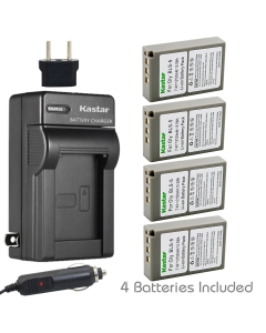 Kastar 4 X BLS-5 Battery and Charger Kit for Olympus BLS5 PS-BLS5 and Olympus E-PL1 E-PL2 E-PLE15 E-PM1 E-PM2 E-M10 OM-D E-400 E-410 E-420 E-450 E-600 E-620 E-P1 E-P2 E-P3 E-PL6 E-PL5 stylus 1 Cameras