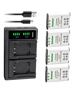 Kastar 4-Pack Battery and LTD2 USB Charger Compatible with Nikon EN-EL11 Battery, MH-64 Charger, Coolpix S550, Coolpix S560 Camera, Olympus Li-60B Battery, Li-60C Charger, Camedia FE-370 Camera