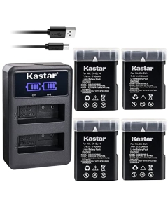 Kastar 4-Pack EN-EL14 Battery and LED2 USB Charger Compatible with Nikon EN-EL14a, EN-EL14b, EN-EL14c, EN-EL14, 27126 Battery, Nikon MH-24a, MH-24 Charger, Nikon D3300, D3400, D3500 DSLR Camera