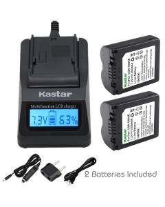 Kastar Ultra Fast Charger(3X faster) Kit and Battery (2-Pack) for CGR-S006, CGR-S006A1B, CGA-S006, DMW-BMA7 work with Panasonic Lumix DMC-FZ18, DMC-FZ28, DMC-FZ30, DMC-FZ35, DMC-FZ38, DMC-FZ50, DMC-FZ7, DMC-FZ8 Cameras [Over 3x faster than a normal charge