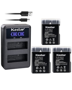 Kastar 3-Pack EN-EL14 Battery and LED2 USB Charger Compatible with Nikon EN-EL14a, EN-EL14b, EN-EL14c, EN-EL14, 27126 Battery, Nikon MH-24a, MH-24 Charger, Nikon D3300, D3400, D3500 DSLR Camera