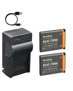 Kastar 2-Pack Battery and AC & USB-C Charger, Compatible with Kodak KLIC-7006 LB-012 for EasyShare M22 M23 M200 M522 M530 M550 M575 M580 M883 M5350 M5370 and PixPro FZ51 FZ53 FZ55 SL5