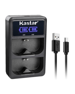 Kastar V4 Battery LCD Dual USB Charger Compatible with Ring V4, 8AB1S7 Battery, Ring Doorbell 2, Video Doorbell 2/3, Door View Cam, Spotlight Cam V4
