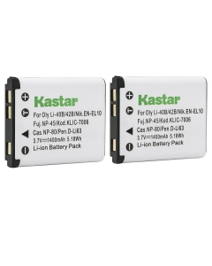 Kastar Li-42B Battery 2-Pack Replacement for Slimline Super Slim X8, XS-10, XS-4, XS-40, XS-400, XS-4000, XS-7, XS-70, XS-8, XS-80, Slimline Super Slim XS10, XS4, XS40, XS400, XS4000 Camera