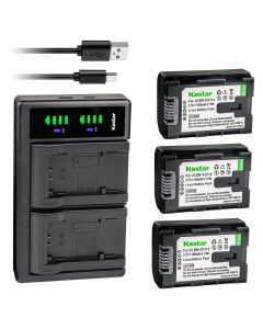 Kastar 3-Pack Battery and LTD2 USB Charger Replacement for JVC Everio GZ-VX810, GZ-VX815, GZ-N1, GZ-N5, GV-LS1, GV-LS2, GZ-G5, Everio AA-VG1 AA-VG1E AA-VG1EUM AA-VG1U AA-VG1US AA-VG1USM GZ-MS250U