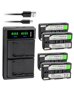 Kastar 4-Pack SB-L160 Battery and LTD2 USB Charger Replacement for Samsung SB-L160 SBL160, SB-L320 SBL320, SB-L480 SBL480, SB-L110A SBL110A, Medion MD9014, VP-SCD55, VPL500 VPL600 VPL700 VPL800 VPL900