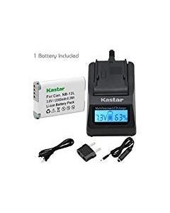 [Fully Decoded] Kastar NB-12L Battery (1-Pack) and Ultra Fast Charger Kit for Canon NB-12L Work for Canon PowerShot G1 X Mark II, Canon PowerShot N100, Canon VIXIA Mini X (LEGRIA Mini X) Cameras