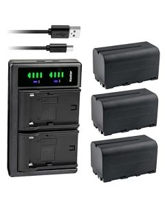 Kastar 3-Pack NP-F750 / NP-F770 Battery and LTD2 USB Charger Compatible with Neewer P280 CRI97+ RGB, RGB176 CRI95+, RGB190 CRI97+ APP Control, RGB450, RGB480, RGB530 Led Video Light