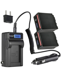 Kastar 2-Pack VW-VBG6 Pro Battery and LCD AC Charger Compatible with Panasonic SDR-H79P, SDR-H80, SDR-H80A, SDR-H80K, SDR-H80P, SDR-H80PC, SDR-H80R, SDR-H80S, SDR-H90, SDR-H90K, SDR-H90P, SDR-H90PC
