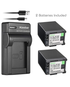 Kastar x2 Battery + Slim Charger for Canon BP-828 BP-820 VIXIA GX10 XF400 XF405 HFG30 HFG40 HF G50 HF G60 HFM32 HFM40 HFM400 HF20 HF200 HG20 HG21 XA10 XA20 XA25 XA30 XA35 XA40 XA45 XA50 XA55