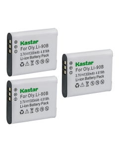 Kastar Battery (3-Pack) for Olympus LI-90B, LI-92B, UC-90 Work with Olympus SH-1, SH-50 iHS, SH-60, SP-100, SP-100EE, Tough TG-1 iHS, Tough TG-2 iHS, Tough TG-3, XZ-2 iHS Cameras