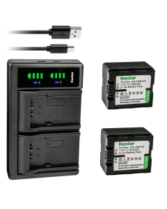 Kastar 2-Pack VW-VBN130 Battery and LTD2 USB Charger Replacement for Panasonic HC-X910, HC-X920, HC-X920M, HDC-HS900, HDC-HS900GK, HDC-HS900GK-3D, HDC-HS900K, HDC-SD800, HDC-SD800GK, HDC-SD800GK-3D