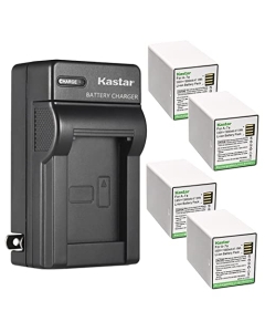 Kastar 4-Pack Battery and AC Wall Charger Replacement for Arlo VMS5242 VMS5242-2CCNAS VMS5242-4CCNAS, FB1001 FB1001W FB1001100NAS FB1001-100NAS FB1001W-100NAS, FBK1101 FBK1101-1SCNAS Security Camera