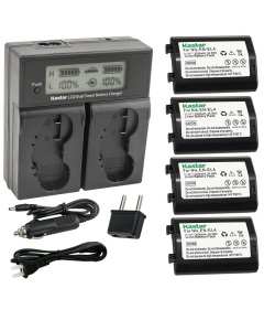 Kastar 4-Pack EN-EL4a Battery and AC LCD Dual Fast Charger Compatible with Nikon EN-EL4, EN-EL4a, EN-EL4e Battery, Nikon MH-21, MH-22 Charger, Nikon Grip MB-D10 D300 D300S D700 MB-40 (W/BL-3 Chamber)