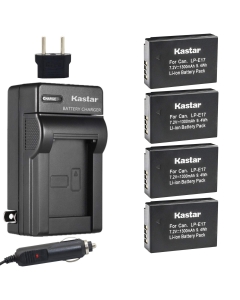 Kastar Battery (4-Pack) and Charger Kit for Canon LP-E17 Battery LC-E17, LC-E17C Charger and Canon EOS M3, EOS Rebel T6i, EOS Rebel T6s, EOS 750D, EOS 760D, EOS 8000D, Kiss X8i Cameras