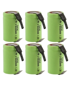 Kastar 6-Pack 2/3A 1.2V 1600mAh Ni-MH Battery W/Tabs Replacement for Radio Controlled Devices, Electric Tools and Toys, Electric Mopeds, Meters, Two Radios, Hybrid Automobiles, Electric Razors