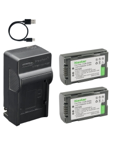 Kastar 2-Pack CGA-D08 Battery AC & USB-C Charger Replacement for Panasonic CGA-D07 CGR-D110 AG-DVX100 AG-HVX200 AG-HPX250 AG-DVC30 AG-DVC60 AG-DVC80 and Hitachi DZ-BP14 DZ-MV100 DZ-MV200 Camcorder