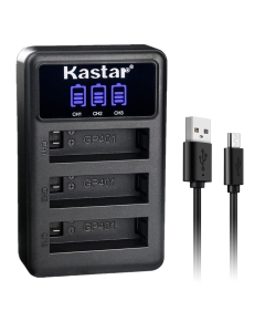 Kastar LCD Triple USB Battery Charger Compatible with Gopro4 Hero4, AHDBT-401, AHBBP-401 Battery, HERO4 Black, Hero 4 HD Black, HERO4 Silver, Hero 4 HD Silver Action Sport Camera