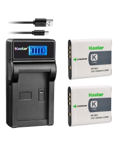 Kastar Battery (X2) & LCD USB Charger for NP-BK1, NPBK1 and Cybershot DSC-W180, DSC-W190, DSC-W370, DSC-S750, DSC-S780, DSC-S950, DSC-S980, Webbie MHS-CM1 HD, MHS-PM1, MHS-PM5, Bloggie MHS-CM5
