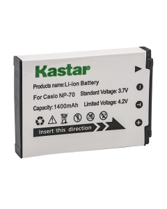 Kastar 1-Pack Battery CNP-70 Replacement for Casio Exilim Zoom EX-Z250, Exilim Zoom EX-Z250BE, Exilim Zoom EX-Z250BK, Exilim Zoom EX-Z250GD, Exilim Zoom EX-Z250PK, Exilim Zoom EX-Z250RD Camera