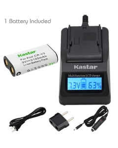 Kastar Fast Charger and Battery (1-Pack) for CR-V3 Nikon Coolpix 600,700,800,950,990,2100,2200,3100,3200,Olympus C3000,D565,D-100,D-150,D-230,D-370,D-380,D-390,D-460,D-490,D-560Z