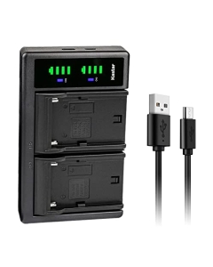 Kastar NP-F750 / NP-F770 LTD2 USB Battery Charger Compatible with Teradek Wave Smart Streaming Monitor/Encoder, Vaxis Storm 072 Field Monitor, GyroVu Lightweight 5" On-Camera HDMI Monitor