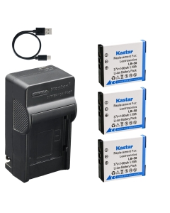 Kastar 3-Pack Battery and AC & USB-C Charger, Compatible with Lectrosonics LB-50, for SSM Transmitter IFBR1B Receiver Bodypack Audio Systems
