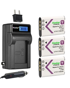 Kastar 3-Pack EN-EL11 Battery and LCD AC Charger Compatible with Nikon EN-EL11 ENEL11 Battery, Nikon MH-64 MH64 Charger, Nikon COOLPIX S550 COOLPIX S560 Digital Cameras