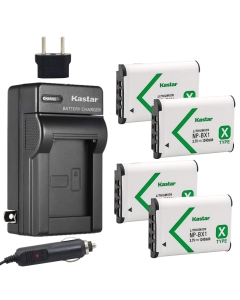 Kastar Battery 4-Pack and Charger Replacement for Sony NP-BX1, M8 and DSC-HX50V, HX300, RX1, RX1R, RX100, RX100M, RX100M3, WX300, HDR-AS10, AS15, AS30V, AS100V, AS100VR, CX240, MV1, PJ275 Camera