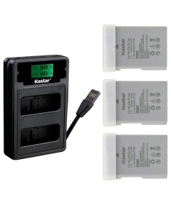 Kastar 3 Pack Battery and Charger with Miro USB/Type-C Input Compatible with Nikon EN-EL14a EN-EL14b, Nikon Coolpix P7000, Coolpix P7100, D3300 DSLR, D3400 DSLR, D3500 DSLR, D5500 DSLR, D5600 DSLR