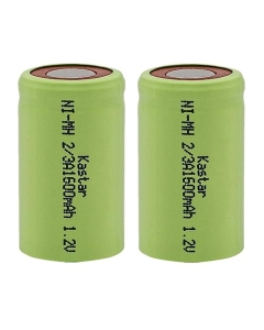 Kastar 2-Pack 2/3A 1.2V 1600mAh Ni-MH Battery Replacement for Radio Controlled Devices, Electric Tools and Toys, Electric Mopeds, Meters, Radios, Hybrid Automobiles, Razors, Sanyo Cadnica N-500A