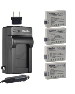 Kastar Battery (4-Pack) and Charger Kit for LP-E5, LC-E5E Work with Canon EOS 450D, 500D, 1000D, Kiss F, Kiss X2, Kiss X3, Rebel XS, Rebel XSi, Rebel T1i Digital Cameras