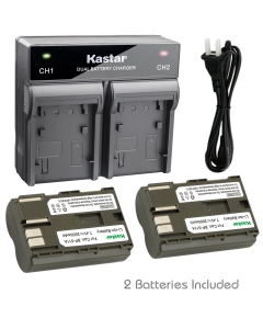 Kastar 2X Battery + Fast Dual Charger for BP-511 BP-511A FV300 MV530i MV550i MV590 MV600 MV600i MV630i MV650i MV700 MV700i MV730i MV750i Optura 10 Optura 20 Optura 50MC Optura 100MC Optura 200MC